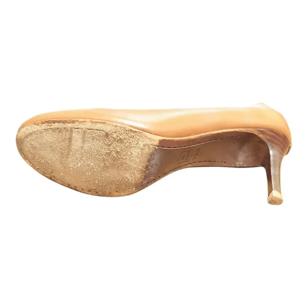 TORY BURCH Leah Brown Leather Pump Size 7.5M